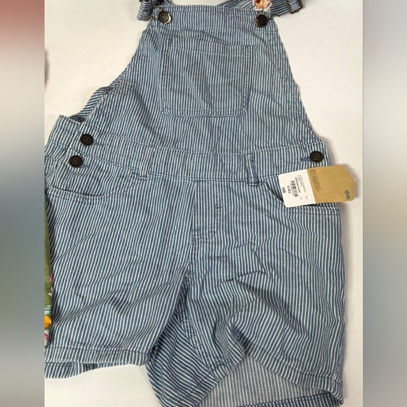 Thereabouts blue and white striped short overalls for children - Picture 2 of 6